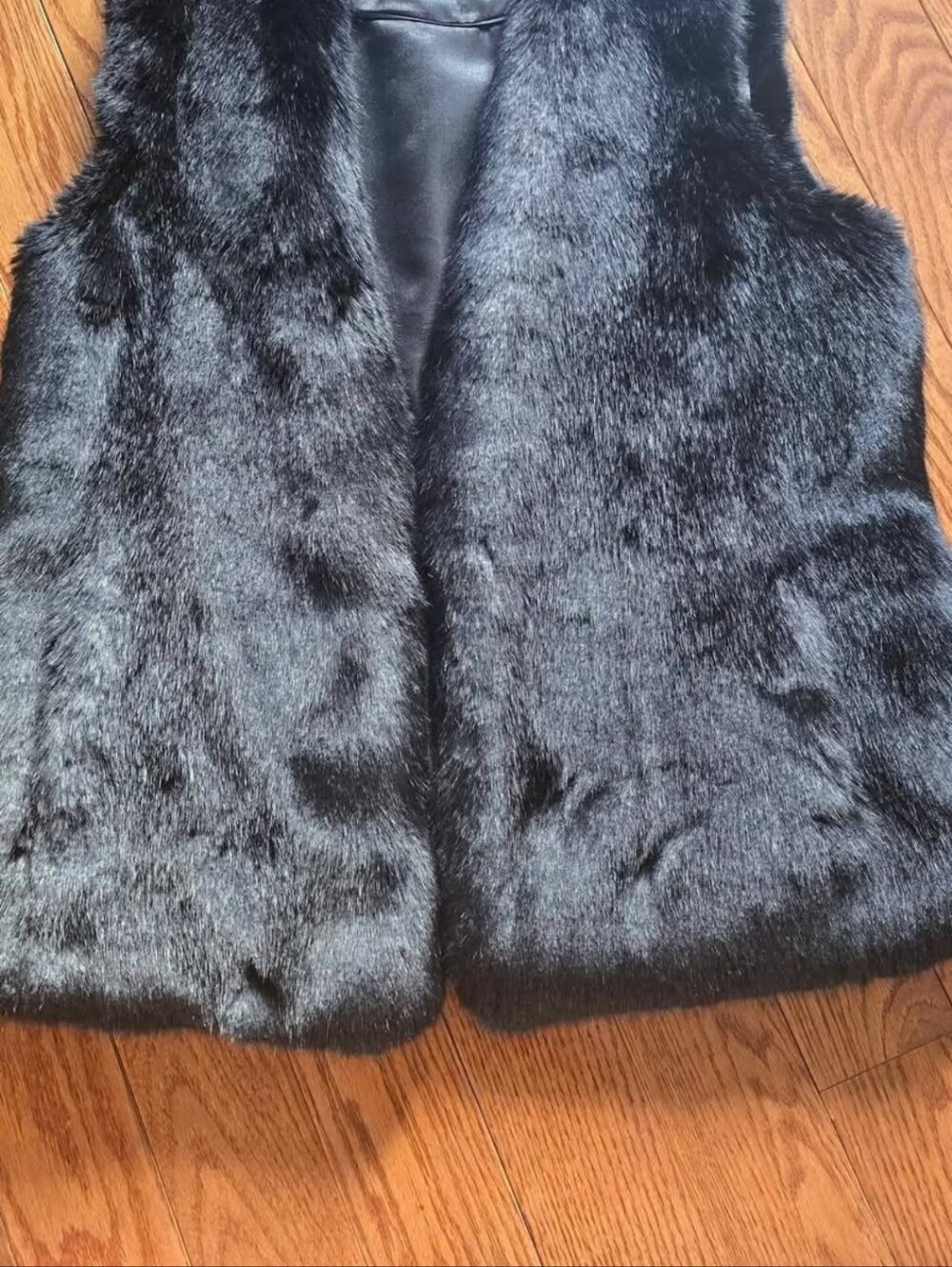 Women’s Black Faux Fur Vest - Calvin Klein - Size SMALL